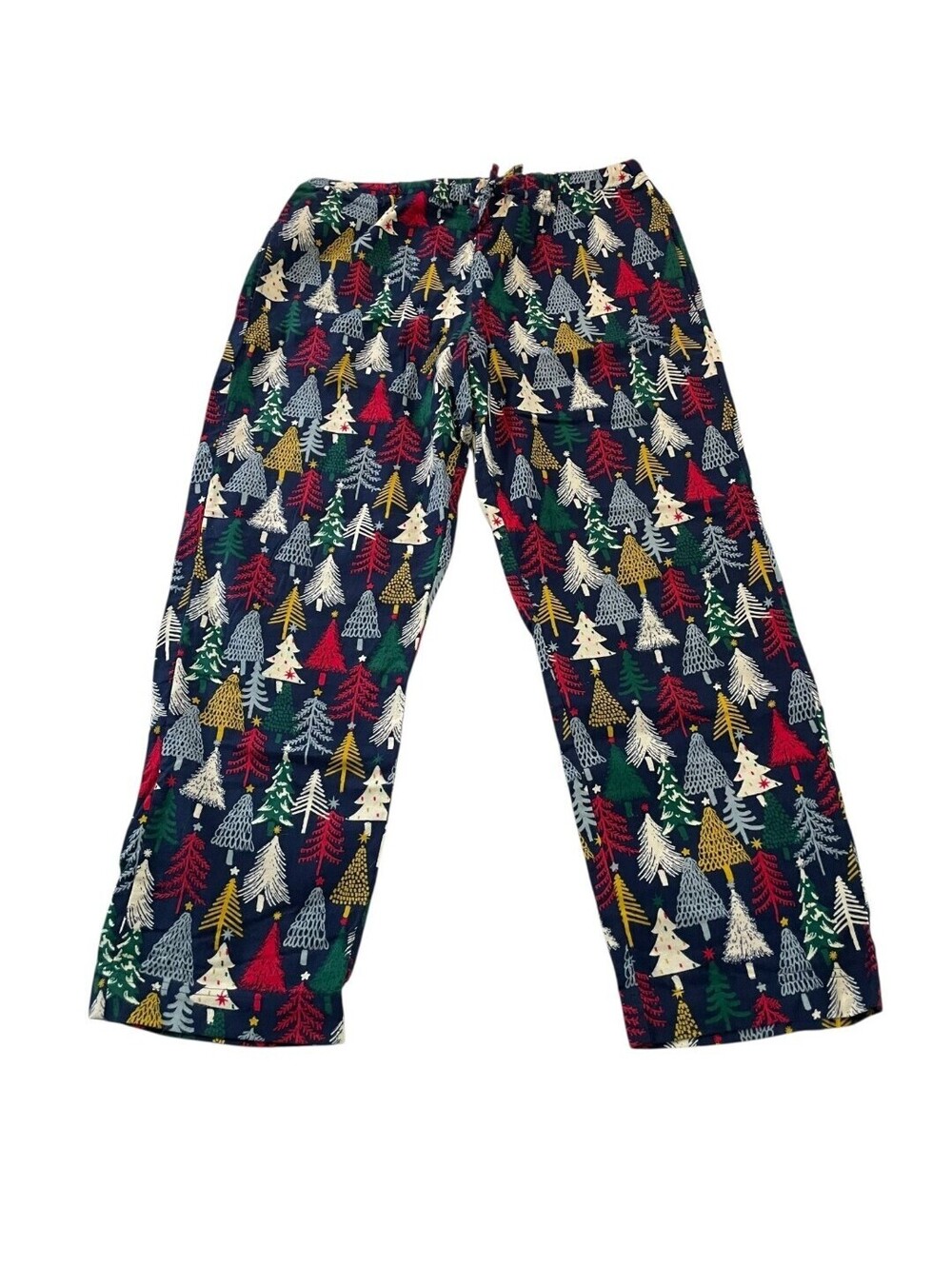 Hanna Andersson Flannel Pajama PJs Pants Large Navy Tree Lounge Sleep Cozy